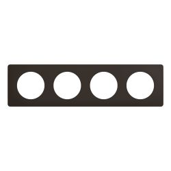 CP0104 Plaque de finition quadruple Legrand Céliane, coloris noir mat