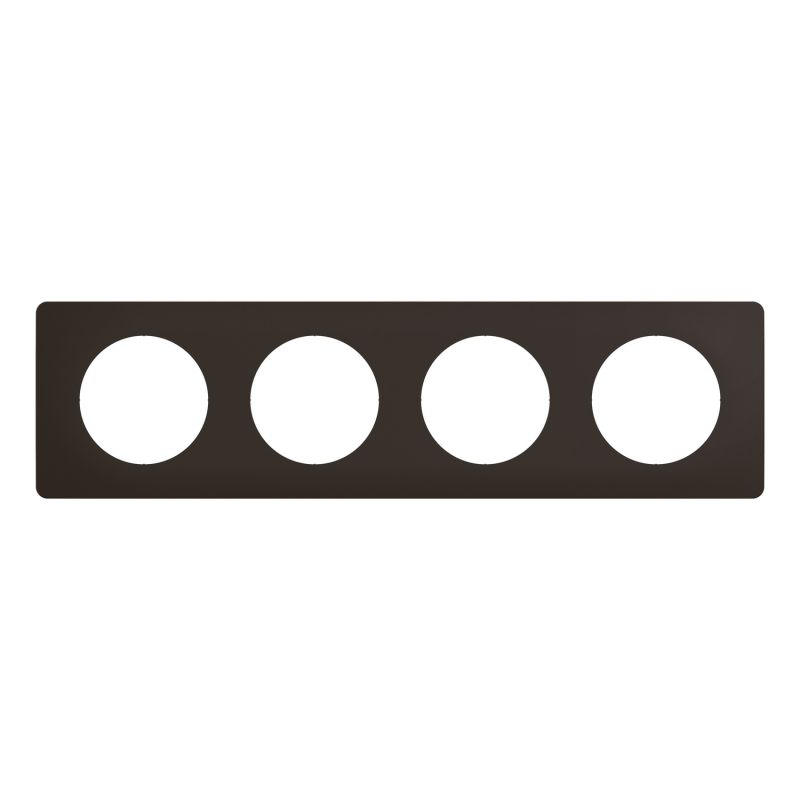 CP0104 Plaque de finition quadruple Legrand Céliane, coloris noir mat