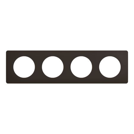 CP0104 Plaque de finition quadruple Legrand Céliane, coloris noir mat