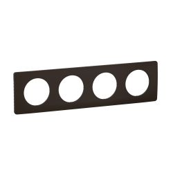 CP0104 Plaque de finition quadruple Legrand Céliane, coloris noir mat