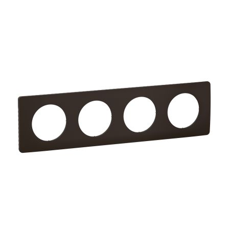 CP0104 Plaque de finition quadruple Legrand Céliane, coloris noir mat