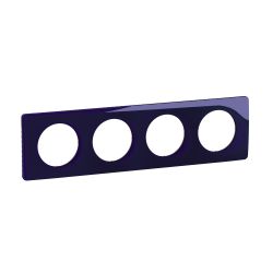 CP0304 Plaque de finition quadruple Legrand Céliane, coloris bleu four