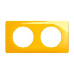 CP0402 Plaque de finition double Legrand Céliane, coloris jaune safran