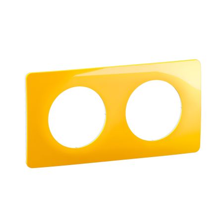 CP0402 Plaque de finition double Legrand Céliane, coloris jaune safran