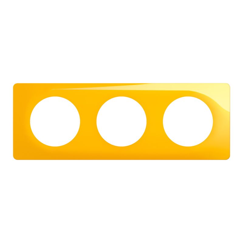 CP0403 Plaque de finition triple Legrand Céliane, coloris jaune safran