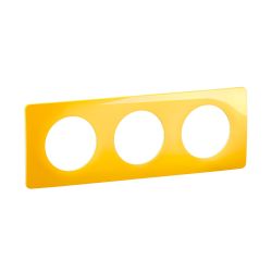 CP0403 Plaque de finition triple Legrand Céliane, coloris jaune safran