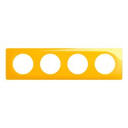 CP0404 Plaque de finition quadruple Legrand Céliane, coloris jaune safran