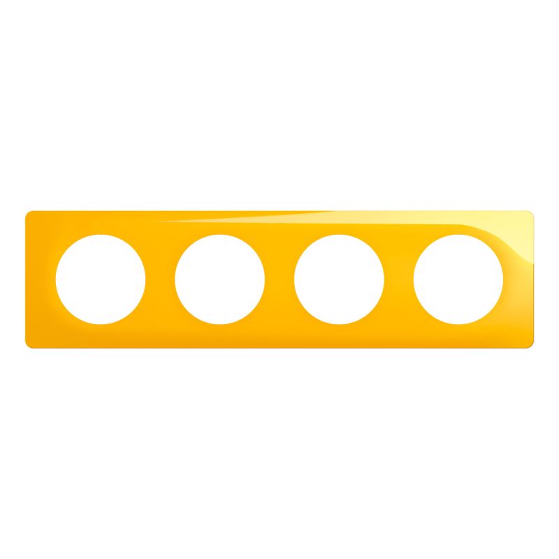 CP0404 Plaque de finition quadruple Legrand Céliane, coloris jaune safran