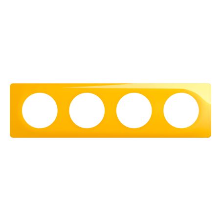 CP0404 Plaque de finition quadruple Legrand Céliane, coloris jaune safran