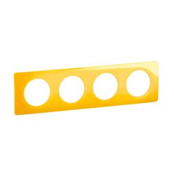 CP0404 Plaque de finition quadruple Legrand Céliane, coloris jaune safran