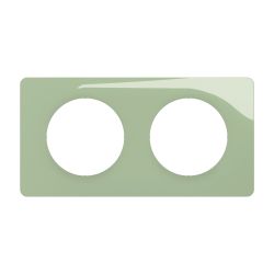 CP0502 Plaque de finition double Legrand Céliane, coloris vert celadon