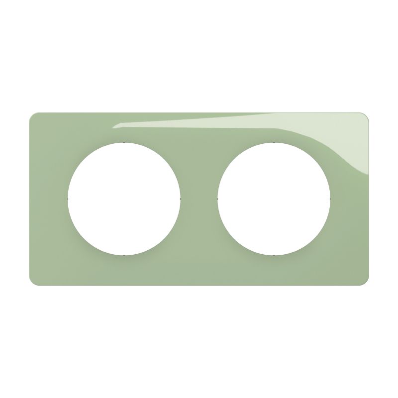 CP0502 Plaque de finition double Legrand Céliane, coloris vert celadon