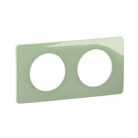 CP0502 Plaque de finition double Legrand Céliane, coloris vert celadon