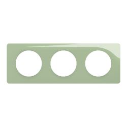 CP0503 Plaque de finition triple Legrand Céliane, coloris vert celadon