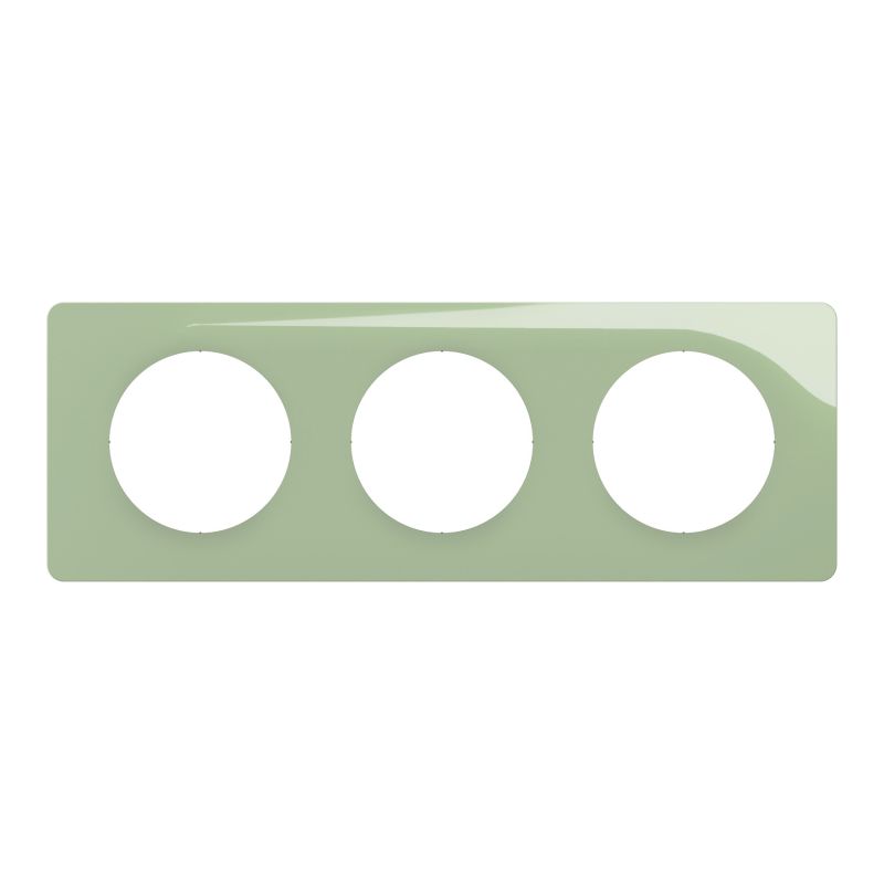 CP0503 Plaque de finition triple Legrand Céliane, coloris vert celadon