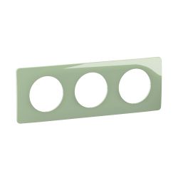 CP0503 Plaque de finition triple Legrand Céliane, coloris vert celadon