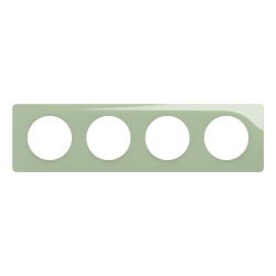 CP0504 Plaque de finition quadruple Legrand Céliane, coloris vert celadon