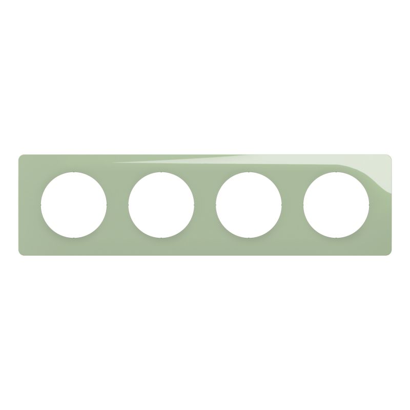 CP0504 Plaque de finition quadruple Legrand Céliane, coloris vert celadon