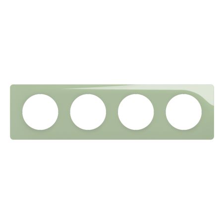 CP0504 Plaque de finition quadruple Legrand Céliane, coloris vert celadon