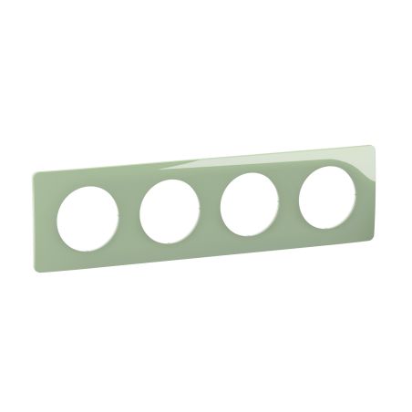 CP0504 Plaque de finition quadruple Legrand Céliane, coloris vert celadon