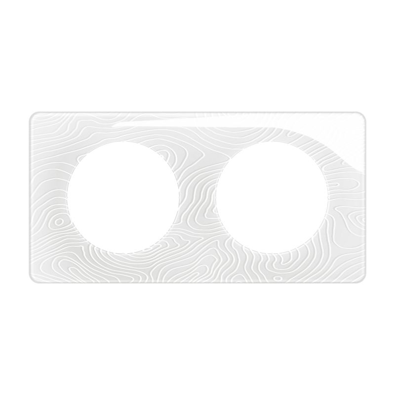 CP0602 Plaque de finition double Legrand Céliane, coloris blanc relief