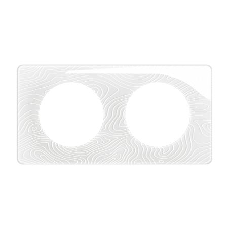 CP0602 Plaque de finition double Legrand Céliane, coloris blanc relief