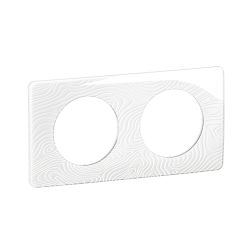 CP0602 Plaque de finition double Legrand Céliane, coloris blanc relief