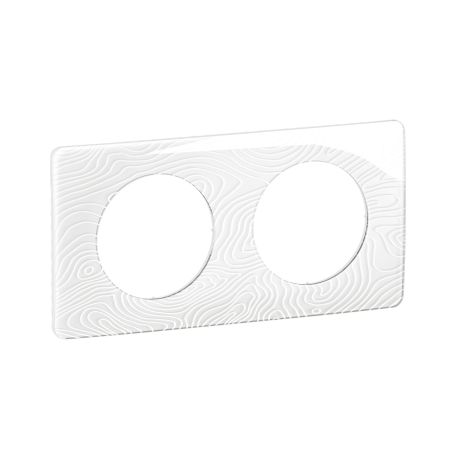CP0602 Plaque de finition double Legrand Céliane, coloris blanc relief