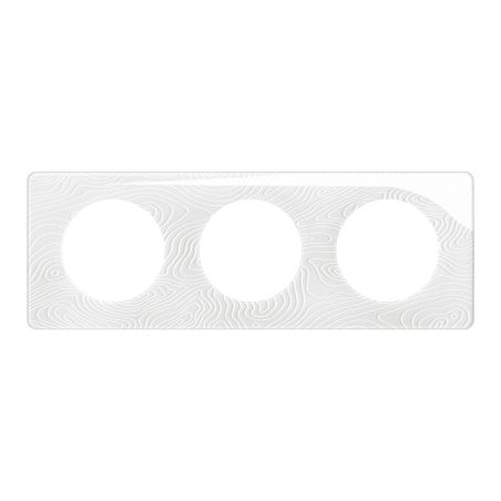 CP0603 Plaque de finition triple Legrand Céliane, coloris blanc relief