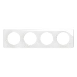CP0604 Plaque de finition quadruple Legrand Céliane, coloris blanc relief