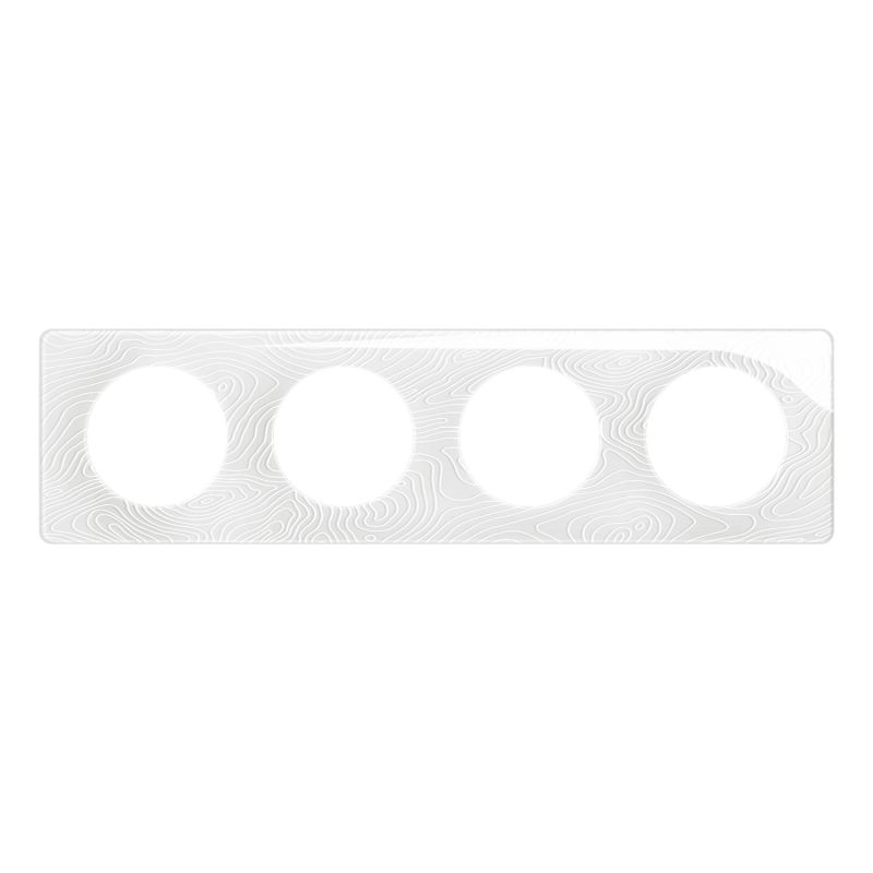 CP0604 Plaque de finition quadruple Legrand Céliane, coloris blanc relief