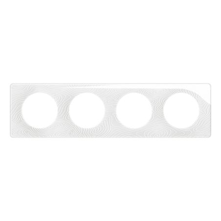 CP0604 Plaque de finition quadruple Legrand Céliane, coloris blanc relief
