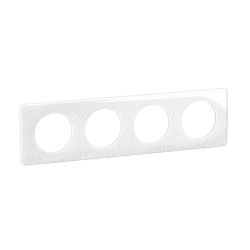 CP0604 Plaque de finition quadruple Legrand Céliane, coloris blanc relief