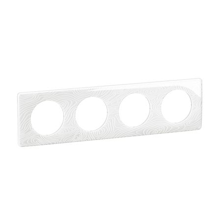 CP0604 Plaque de finition quadruple Legrand Céliane, coloris blanc relief