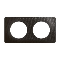 CP0702 Plaque de finition double Legrand Céliane, coloris noir météore