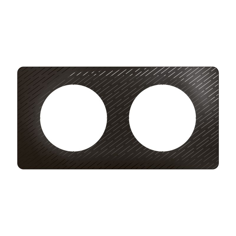CP0702 Plaque de finition double Legrand Céliane, coloris noir météore