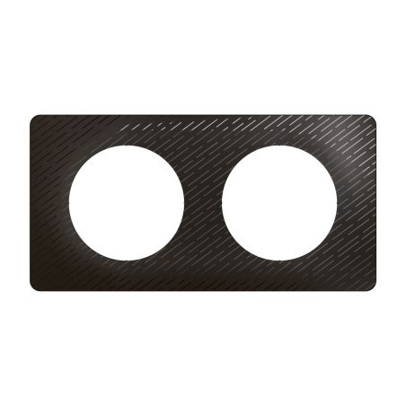 CP0702 Plaque de finition double Legrand Céliane, coloris noir météore