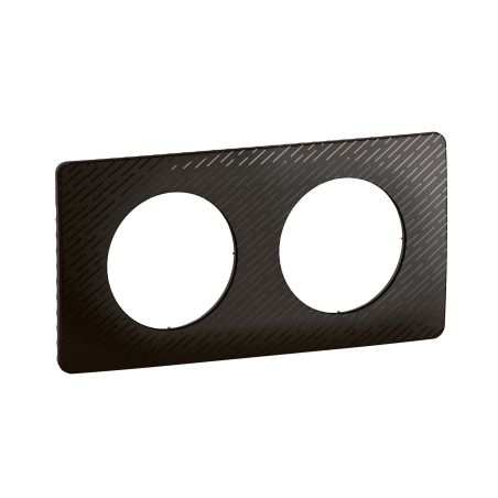 CP0702 Plaque de finition double Legrand Céliane, coloris noir météore