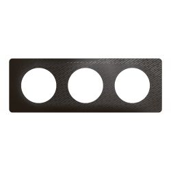 CP0703 Plaque de finition triple Legrand Céliane, coloris noir météore