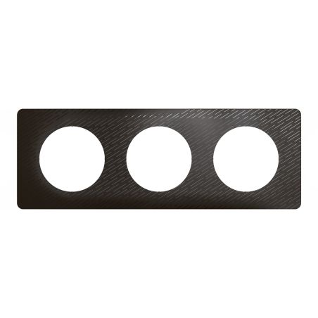 CP0703 Plaque de finition triple Legrand Céliane, coloris noir météore