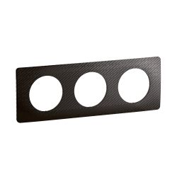 CP0703 Plaque de finition triple Legrand Céliane, coloris noir météore