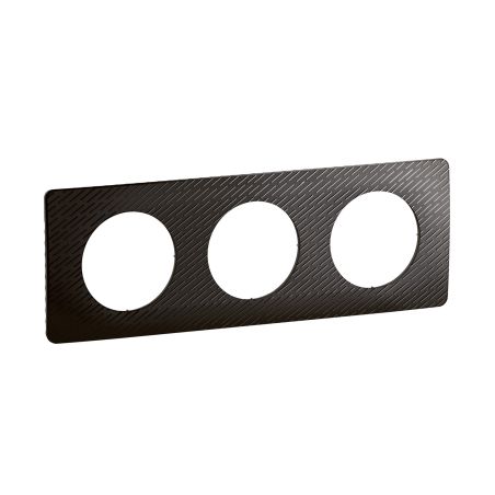 CP0703 Plaque de finition triple Legrand Céliane, coloris noir météore