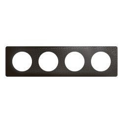CP0704 Plaque de finition quadruple Legrand Céliane, coloris noir météore