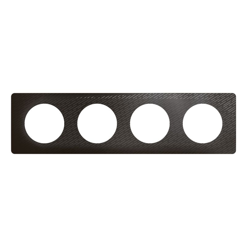 CP0704 Plaque de finition quadruple Legrand Céliane, coloris noir météore