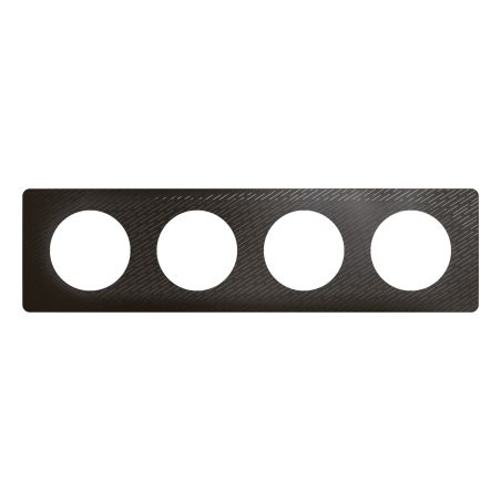 CP0704 Plaque de finition quadruple Legrand Céliane, coloris noir météore