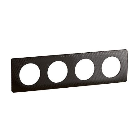 CP0704 Plaque de finition quadruple Legrand Céliane, coloris noir météore