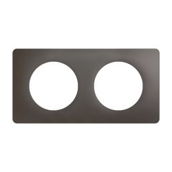 CP1002 Plaque de finition double Legrand Céliane, coloris gris cendre