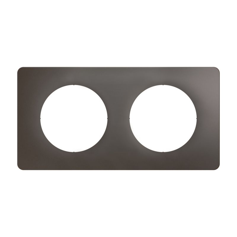 CP1002 Plaque de finition double Legrand Céliane, coloris gris cendre