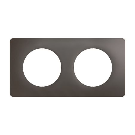CP1002 Plaque de finition double Legrand Céliane, coloris gris cendre