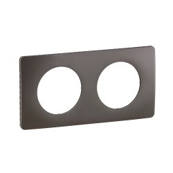 CP1002 Plaque de finition double Legrand Céliane, coloris gris cendre
